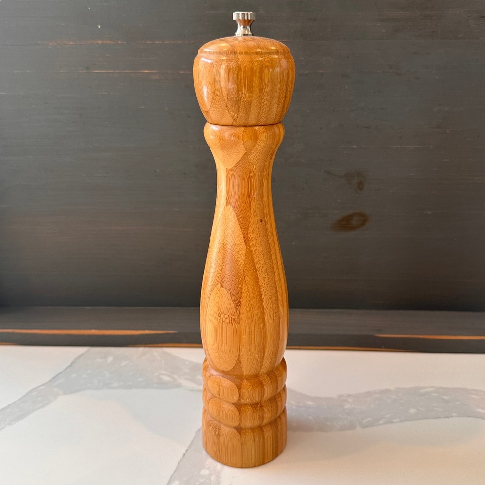 William Bounds Bamboo Wood Pepper Mill Grinder 12.5 Inch Made in USA